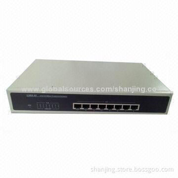 PoE Injector, 10/100Base-TX with 8-port PoE Switch